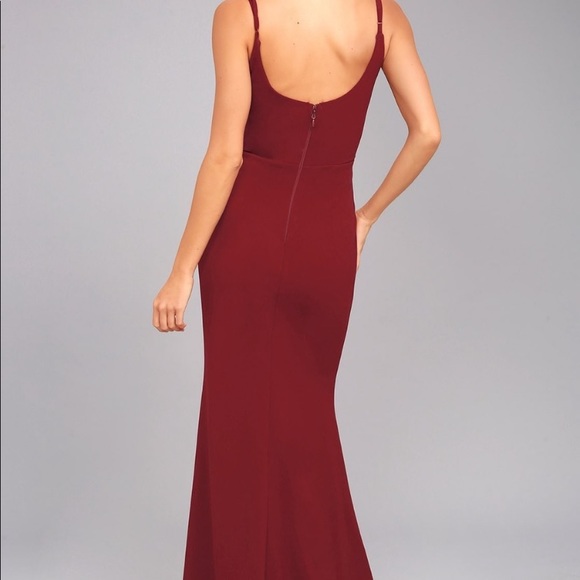 NWT Lulu's Infinite Glory Red Wine Maxi Dress - Picture 5 of 15